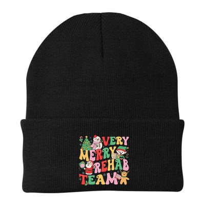 Verry Merry Rehab Team Pt Ot Slp Therapy Team Christmas Knit Cap Winter Beanie