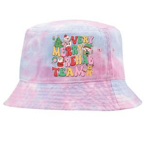 Verry Merry Rehab Team Pt Ot Slp Therapy Team Christmas Tie-Dyed Bucket Hat