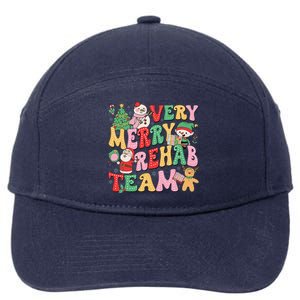 Verry Merry Rehab Team Pt Ot Slp Therapy Team Christmas 7-Panel Snapback Hat