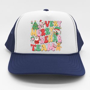 Verry Merry Rehab Team Pt Ot Slp Therapy Team Christmas Trucker Hat