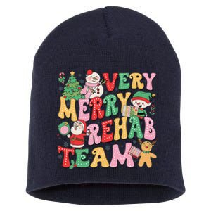 Verry Merry Rehab Team Pt Ot Slp Therapy Team Christmas Short Acrylic Beanie