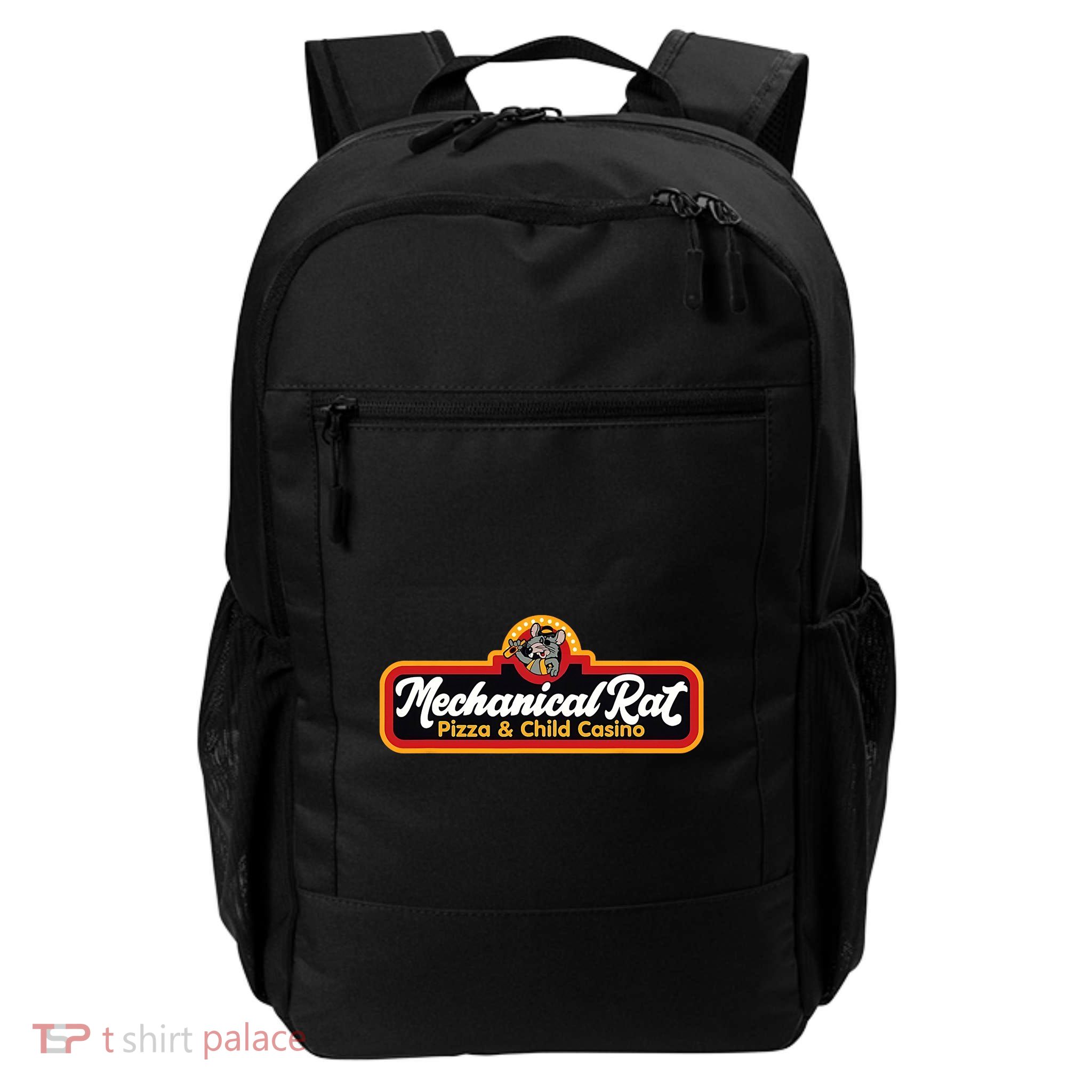 Vintage Mechanical Rat Pizza And Child Casino Funny Mouse Backpack