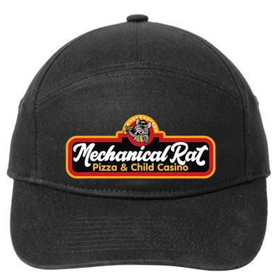 Vintage Mechanical Rat Pizza And Child Casino Funny Mouse 7-Panel Snapback Hat