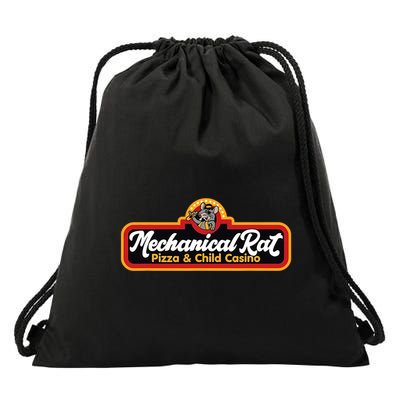 Vintage Mechanical Rat Pizza And Child Casino Funny Mouse Drawstring Bag