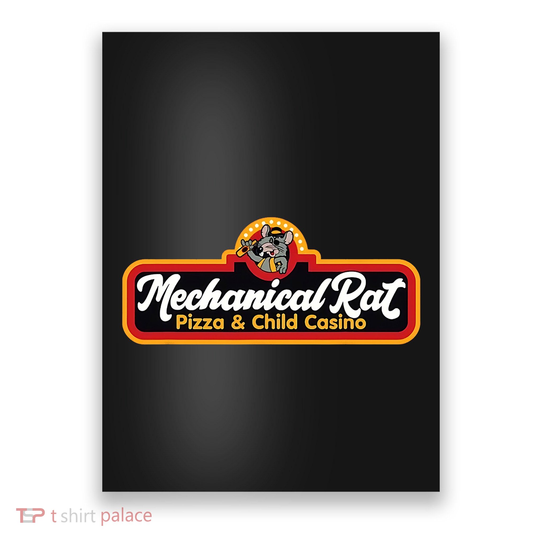 Vintage Mechanical Rat Pizza And Child Casino Funny Mouse Poster