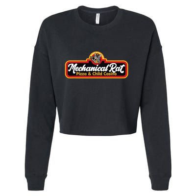 Vintage Mechanical Rat Pizza And Child Casino Funny Mouse Cropped Pullover Crew