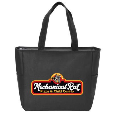 Vintage Mechanical Rat Pizza And Child Casino Funny Mouse Zip Tote Bag