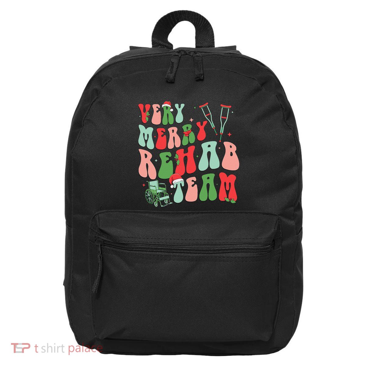 Very Merry Rehab Team Groovy Christmas 16 in Basic Backpack