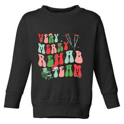 Very Merry Rehab Team Groovy Christmas Toddler Sweatshirt