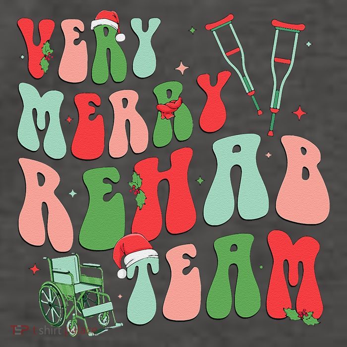 Very Merry Rehab Team Groovy Christmas Vector Backpack