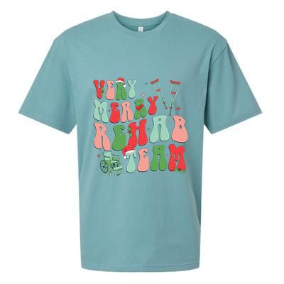 Very Merry Rehab Team Groovy Christmas Sueded Cloud Jersey T-Shirt