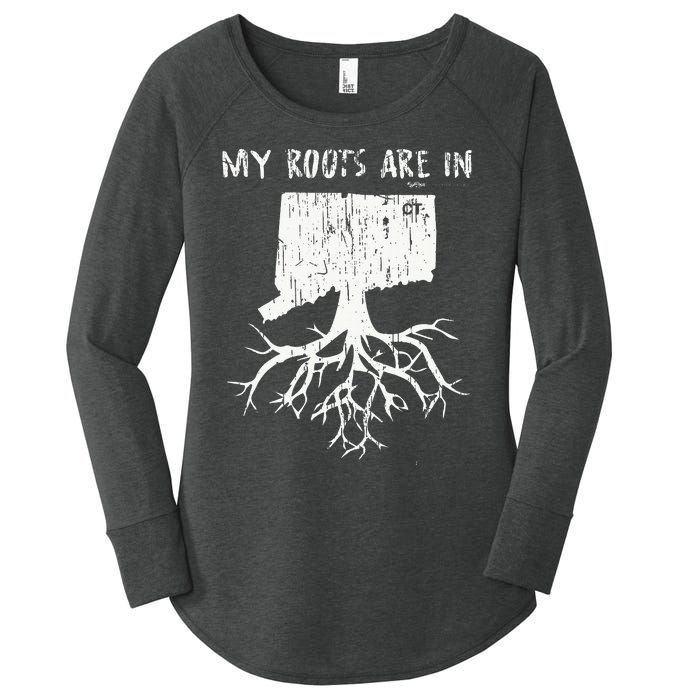 Vintage My Roots Are In Connecticut State Women's Perfect Tri Tunic Long Sleeve Shirt