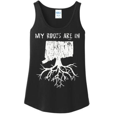 Vintage My Roots Are In Connecticut State Ladies Essential Tank