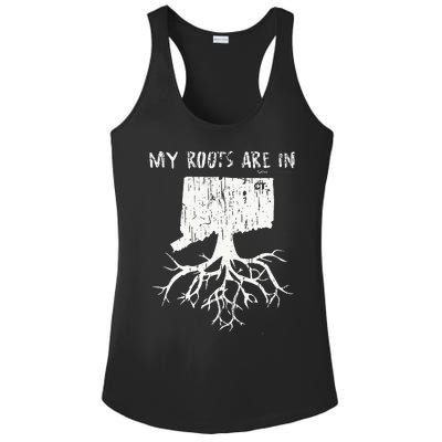 Vintage My Roots Are In Connecticut State Ladies PosiCharge Competitor Racerback Tank