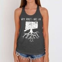 Vintage My Roots Are In Connecticut State Women's Knotted Racerback Tank