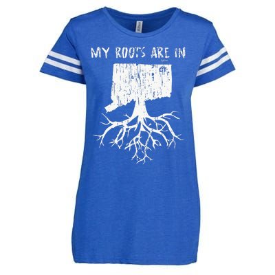 Vintage My Roots Are In Connecticut State Enza Ladies Jersey Football T-Shirt