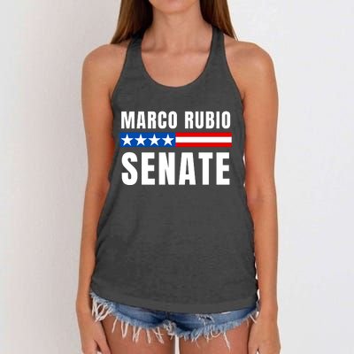 Vote Marco Rubio Florida Senator Reelect Marco Rubio Women's Knotted Racerback Tank