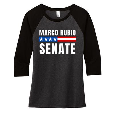 Vote Marco Rubio Florida Senator Reelect Marco Rubio Women's Tri-Blend 3/4-Sleeve Raglan Shirt