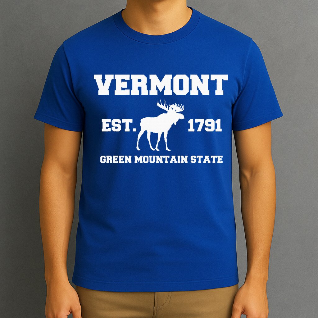 Vermont Moose Souvenir Est 1791 Green Mountain T-Shirt