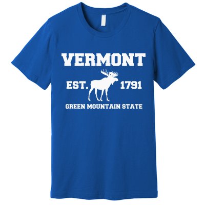 Vermont Moose Souvenir Est 1791 Green Mountain Premium T-Shirt