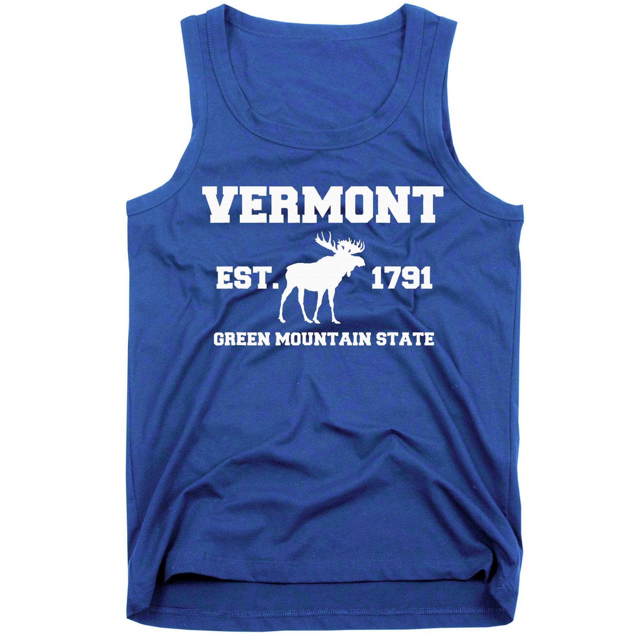 Vermont Moose Souvenir Est 1791 Green Mountain Tank Top