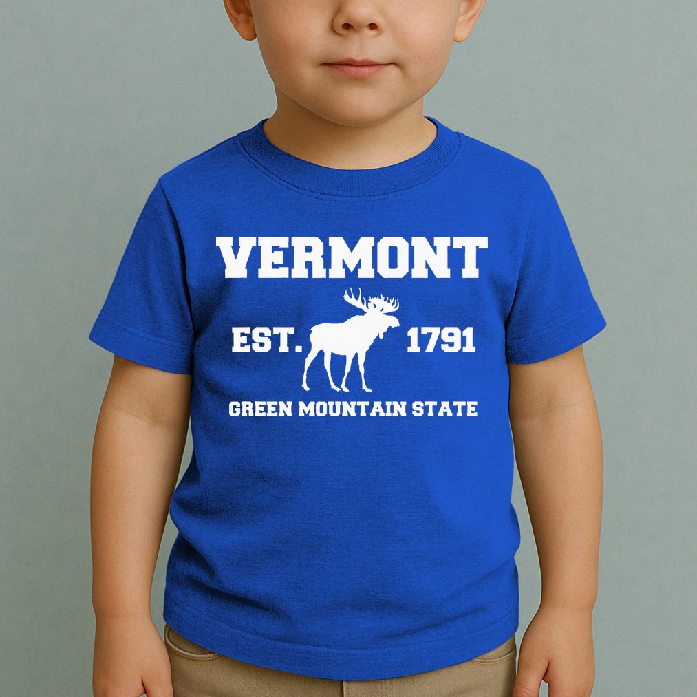 Vermont Moose Souvenir Est 1791 Green Mountain Toddler T-Shirt