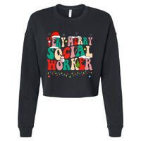 Very Merry Social Worker Xmas Cool Christmas Social Worker Cropped Pullover Crew