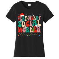 Very Merry Social Worker Xmas Cool Christmas Social Worker Women's T-Shirt