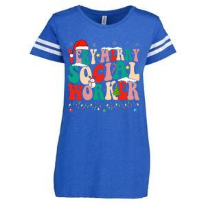 Very Merry Social Worker Xmas Cool Christmas Social Worker Enza Ladies Jersey Football T-Shirt