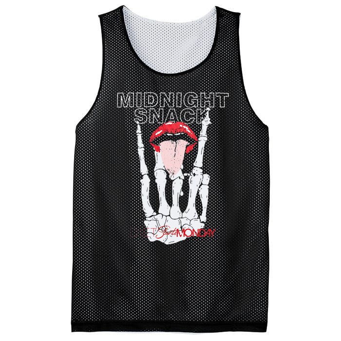 Vintage Midnight Snack Design Mesh Reversible Basketball Jersey Tank