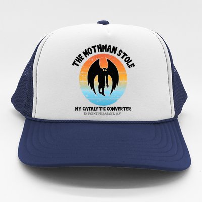 Vintage Mothman Stole My Catalytic Converter Mothman Cryptid Trucker Hat