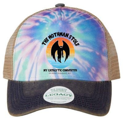 Vintage Mothman Stole My Catalytic Converter Mothman Cryptid Legacy Tie Dye Trucker Hat