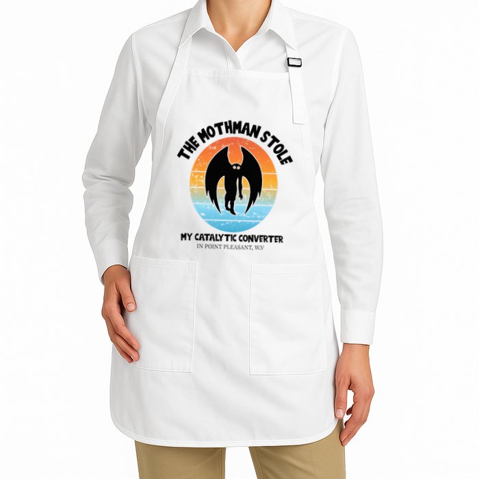 Vintage Mothman Stole My Catalytic Converter Mothman Cryptid Apron