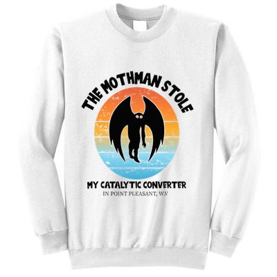 Vintage Mothman Stole My Catalytic Converter Mothman Cryptid Sweatshirt