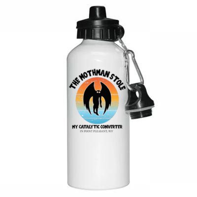 Vintage Mothman Stole My Catalytic Converter Mothman Cryptid Aluminum Water Bottle