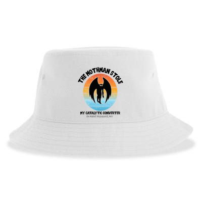 Vintage Mothman Stole My Catalytic Converter Mothman Cryptid Sustainable Bucket Hat