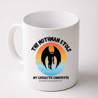 Vintage Mothman Stole My Catalytic Converter Mothman Cryptid Coffee Mug