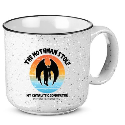 Vintage Mothman Stole My Catalytic Converter Mothman Cryptid 15oz Campfire Ceramic Mug