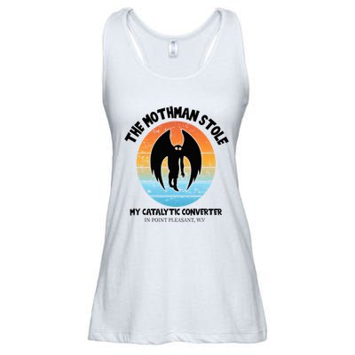 Vintage Mothman Stole My Catalytic Converter Mothman Cryptid Ladies Essential Flowy Tank
