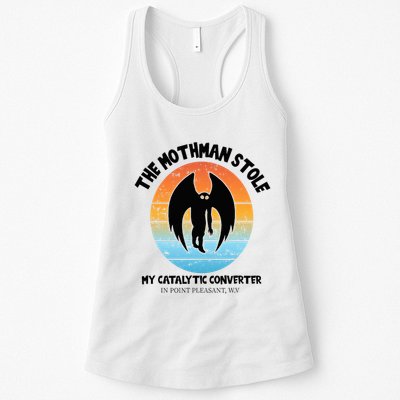 Vintage Mothman Stole My Catalytic Converter Mothman Cryptid Womens Tank Top