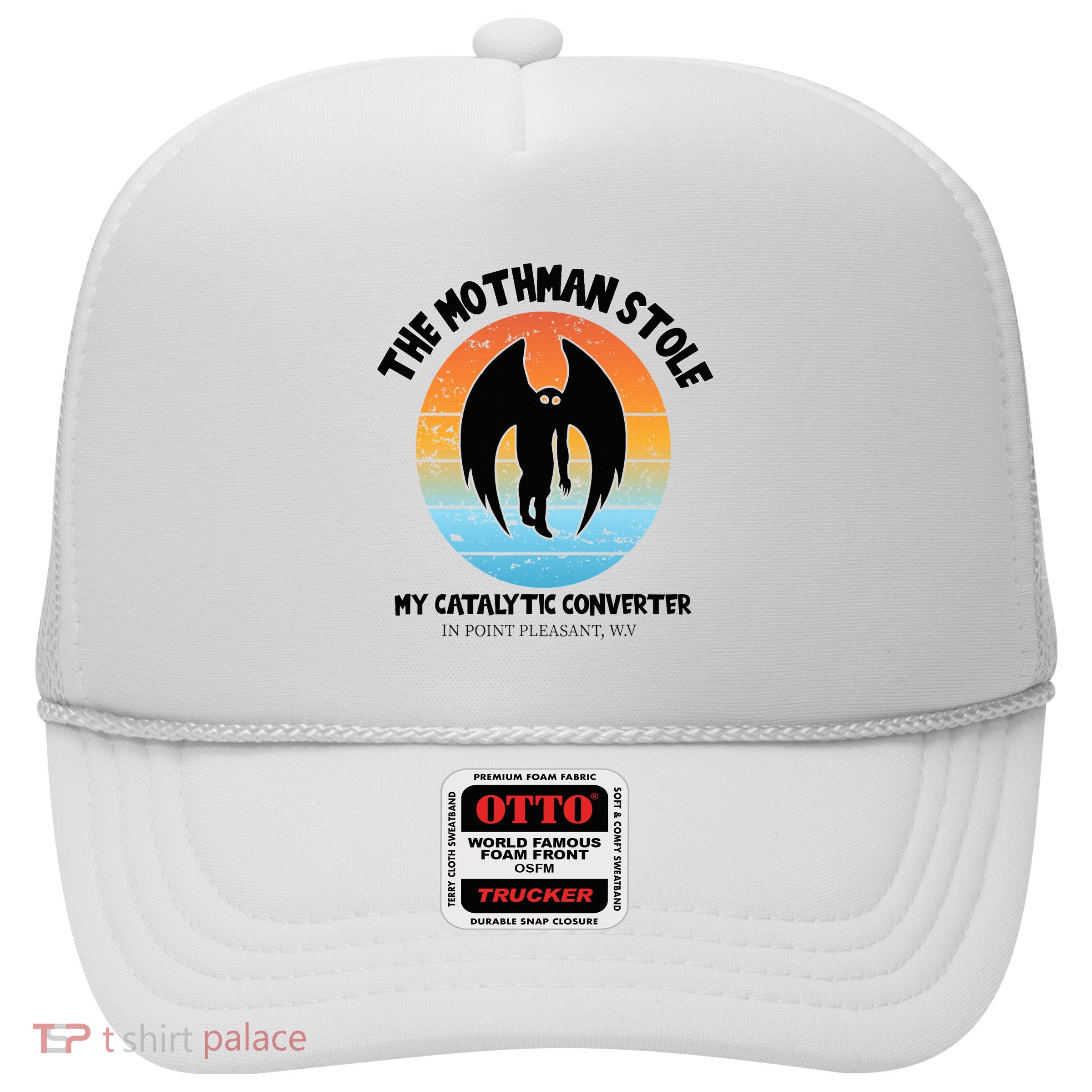 Vintage Mothman Stole My Catalytic Converter Mothman Cryptid Trucker Hat