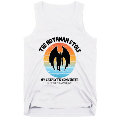 Vintage Mothman Stole My Catalytic Converter Mothman Cryptid Tank Top