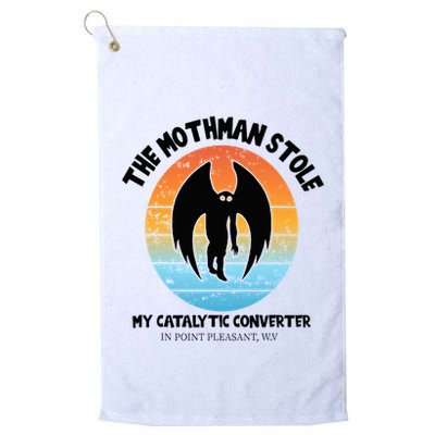 Vintage Mothman Stole My Catalytic Converter Mothman Cryptid Golf Towel