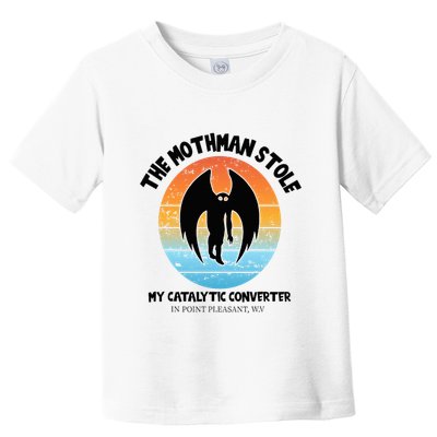 Vintage Mothman Stole My Catalytic Converter Mothman Cryptid Toddler T-Shirt