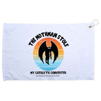 Vintage Mothman Stole My Catalytic Converter Mothman Cryptid Grommeted Golf Towel