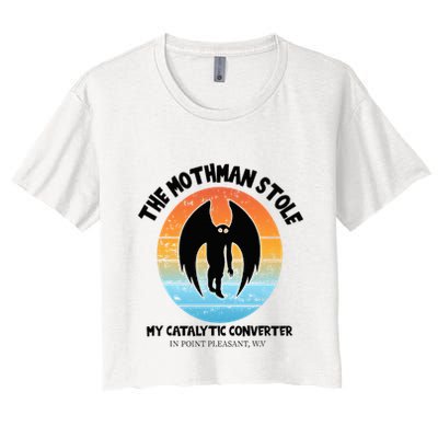 Vintage Mothman Stole My Catalytic Converter Mothman Cryptid Crop Top