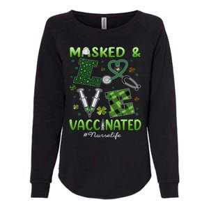 Vaccinated Masked St Patricks Day Nurse Life Healthcare Gift Cute Gift Womens California Wash Sweatshirt