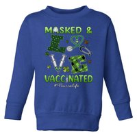 Vaccinated Masked St Patrick's Day Nurse Life Healthcare Gift Toddler Sweatshirt