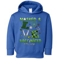 Vaccinated Masked St Patrick's Day Nurse Life Healthcare Gift Toddler Hoodie