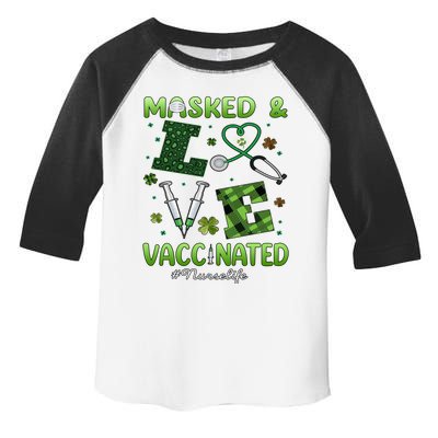 Vaccinated Masked St Patrick's Day Nurse Life Healthcare Gift Toddler Fine Jersey T-Shirt